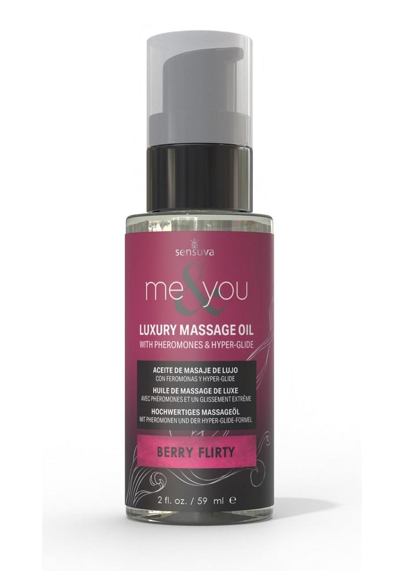 Me and You Pheromone Infused Luxury Massage Oil Berry Flirty - 2oz