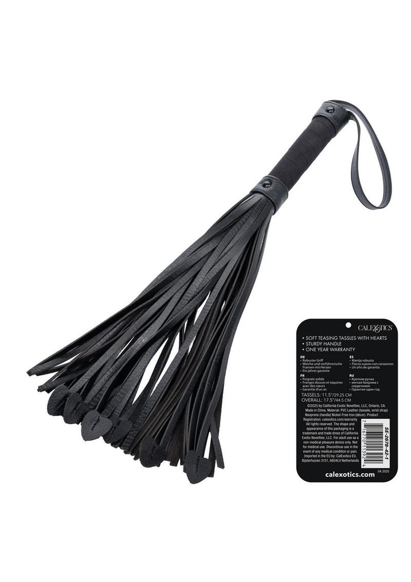 heart themed flogger crafted for impact play blending passion affection and powerful sensation