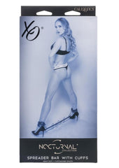 adjustable metal spreader bar with ankle cuffs designed for bondage restraint and versatile erotic control play