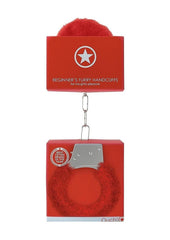 Furry beginner cuffs offering safe, soft restraint and quick-release safety button