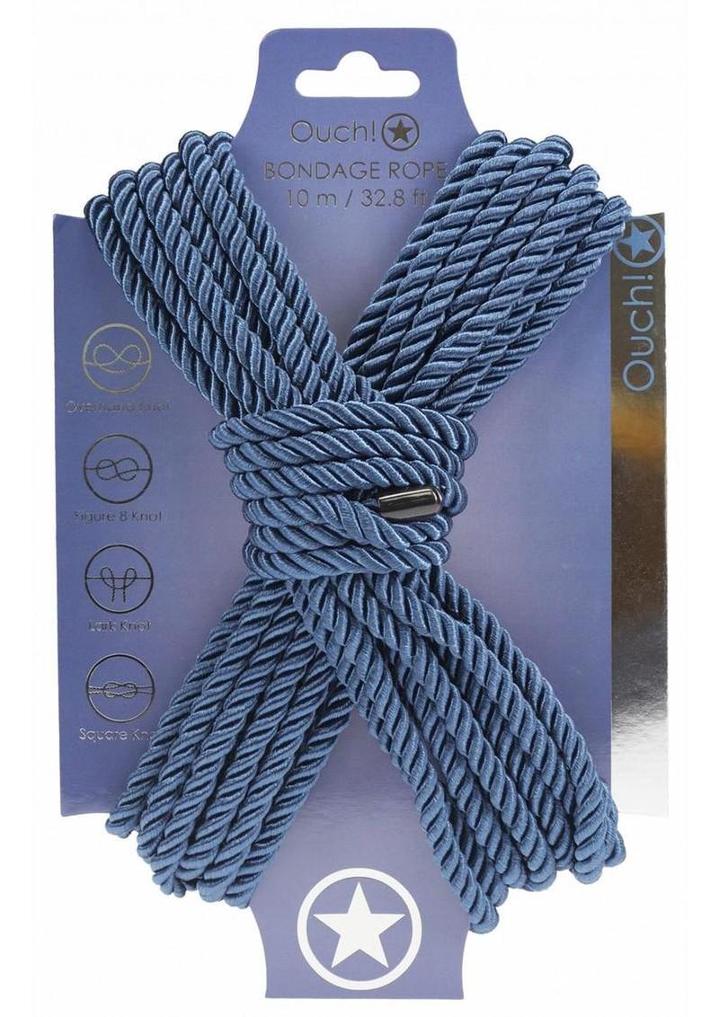 Ouch Bondage Rope 10 Meter Nylon - Blue/Navy Blue