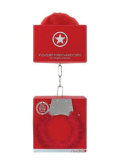 Furry pleasure handcuffs offering safety and comfort with quick-release mechanism