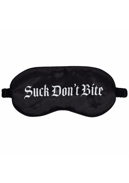 Ouch! Suck Don't Bite Printed Satin Mask - Black
