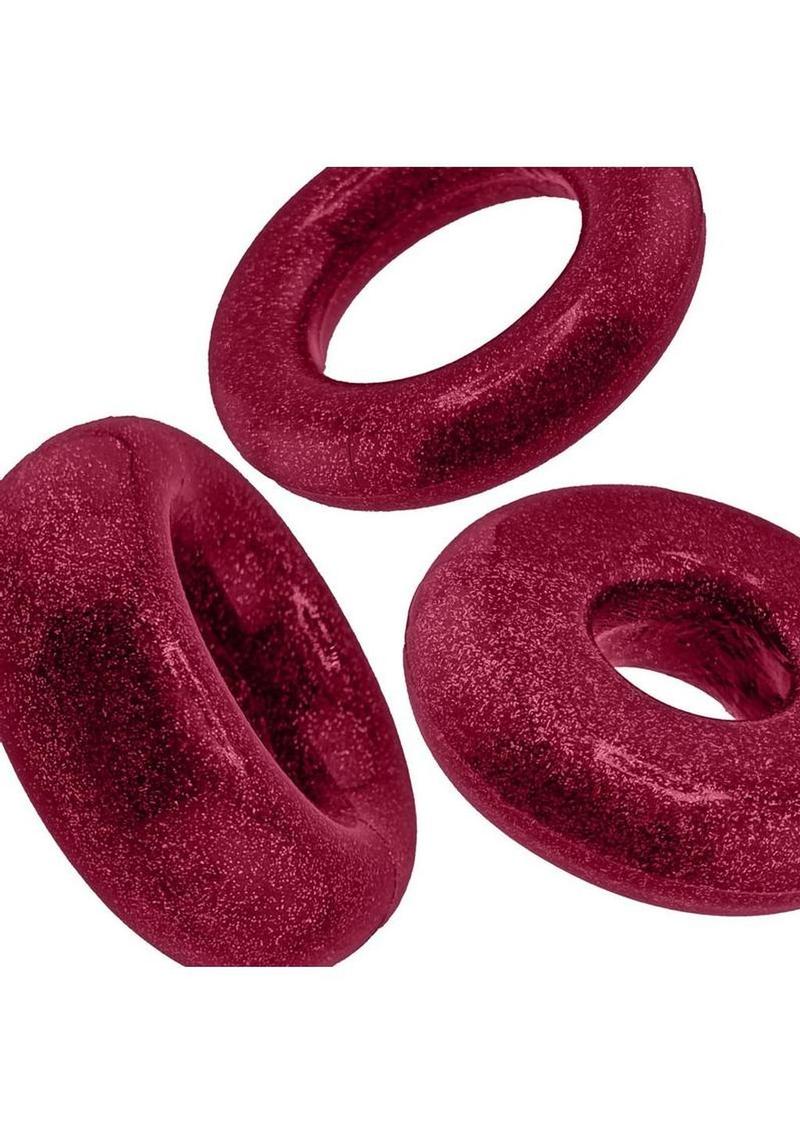 flexible silicone cock rings in cherry lips red for adjustable pressure and erection support