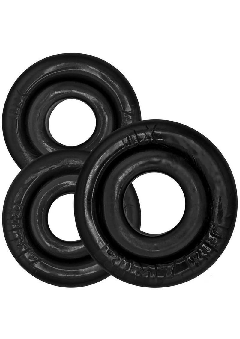 Oxballs Rimrings Multi Size Cockrings - Black - 3 Pack