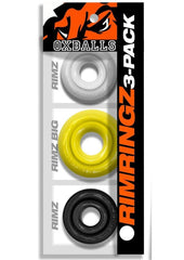 shockwave cock ring set offering body safe silicone stretch and plush interior grip Multicolor/Yellow
