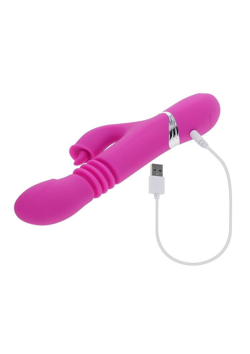 Pink Dragon Rechargeable Silicone Multi Vibrator