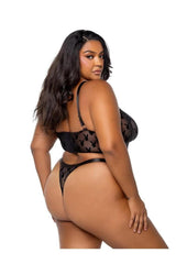 plus size bunny charm bralette lingerie set for fetish wear