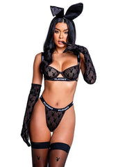 Playboy Bunny Noir - Black - Medium - 2 Piece/Set