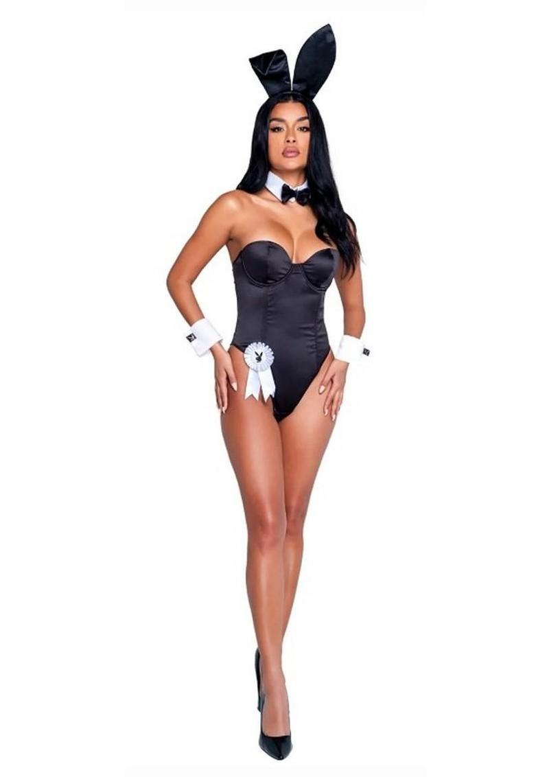 Seductive cosplay outfit featuring corset-style lingerie bodysuit with lace-up detailing