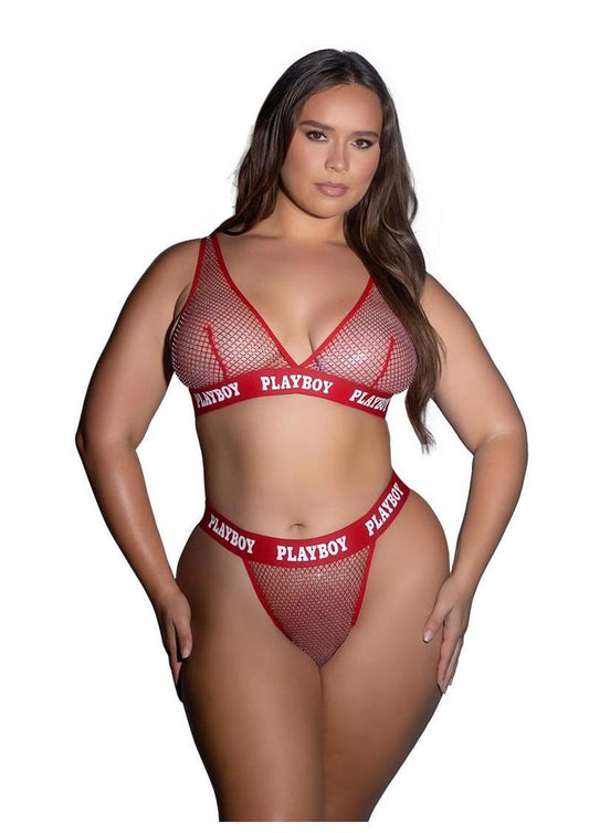Playboy Galaxy Bunny Set (2 Piece) - 1xlarge - Black/Red - XXLarge