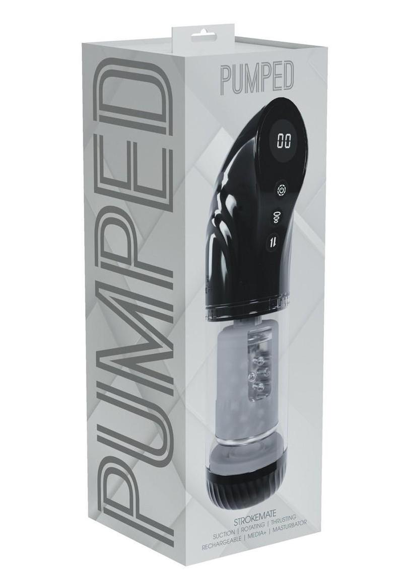 High tech rechargeable male sex toy stroker black design