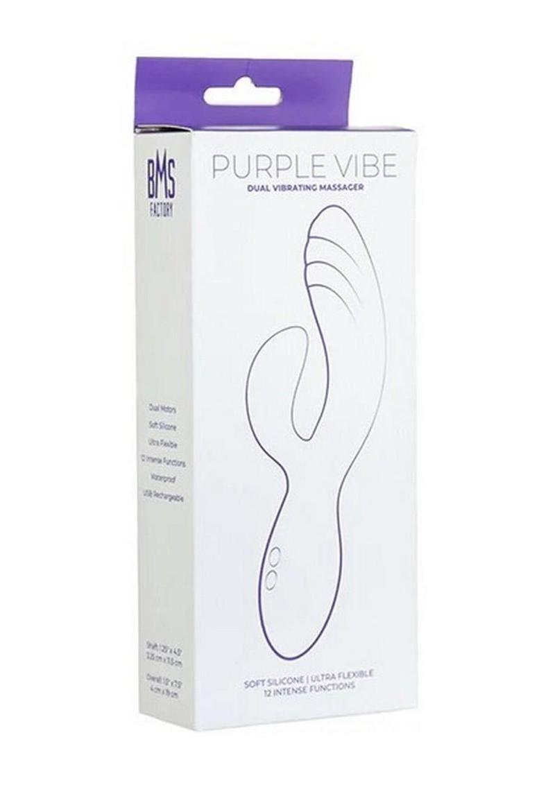 Purple Vibe Rechargeable Silicone Dual Vibe Massager - Purple