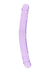 Realrock Crystal Clear Double Dong - Clear/Purple - 13in