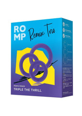 Romp Remix Trio Silicone Cock Rings - Purple - 3 Piece