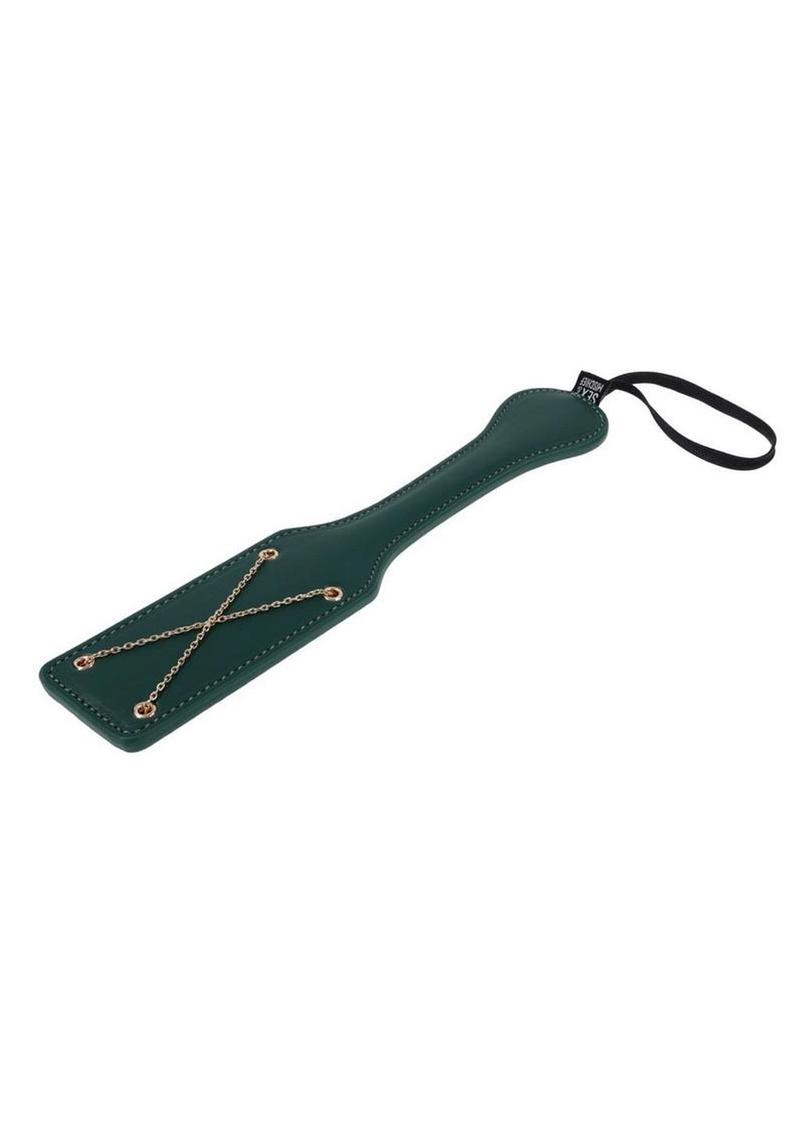 luxurious bdsm paddle with chain embedded surface