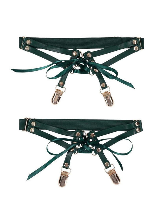Sex and Mischief Indica Laced Up Garter - Green