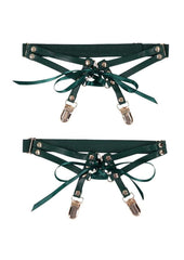 Sex and Mischief Indica Laced Up Garter - Green