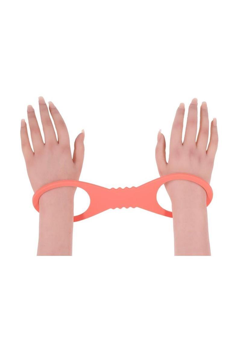 Comfortable silicone wrist restraints with secure closures for stylish bondage scenes and safe, adjustable wrist control