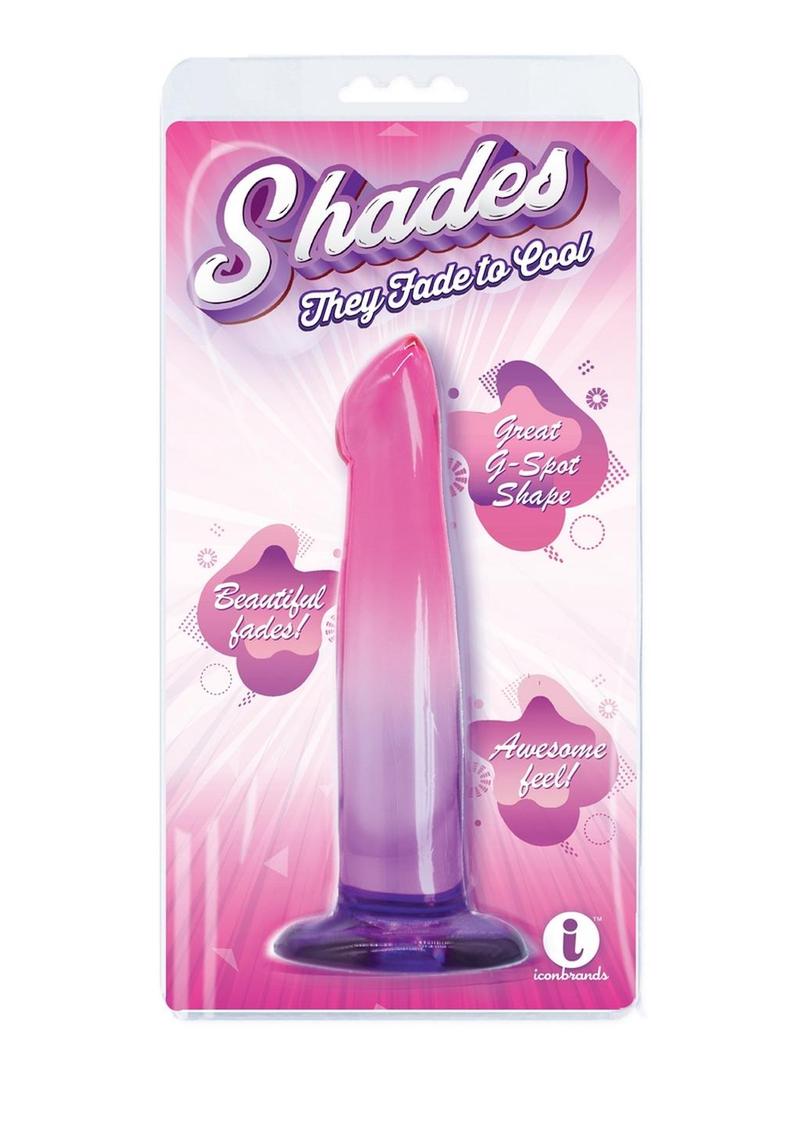 Shades G-Spot Dildo with Suction Cup - Pink/Purple - 6.25in