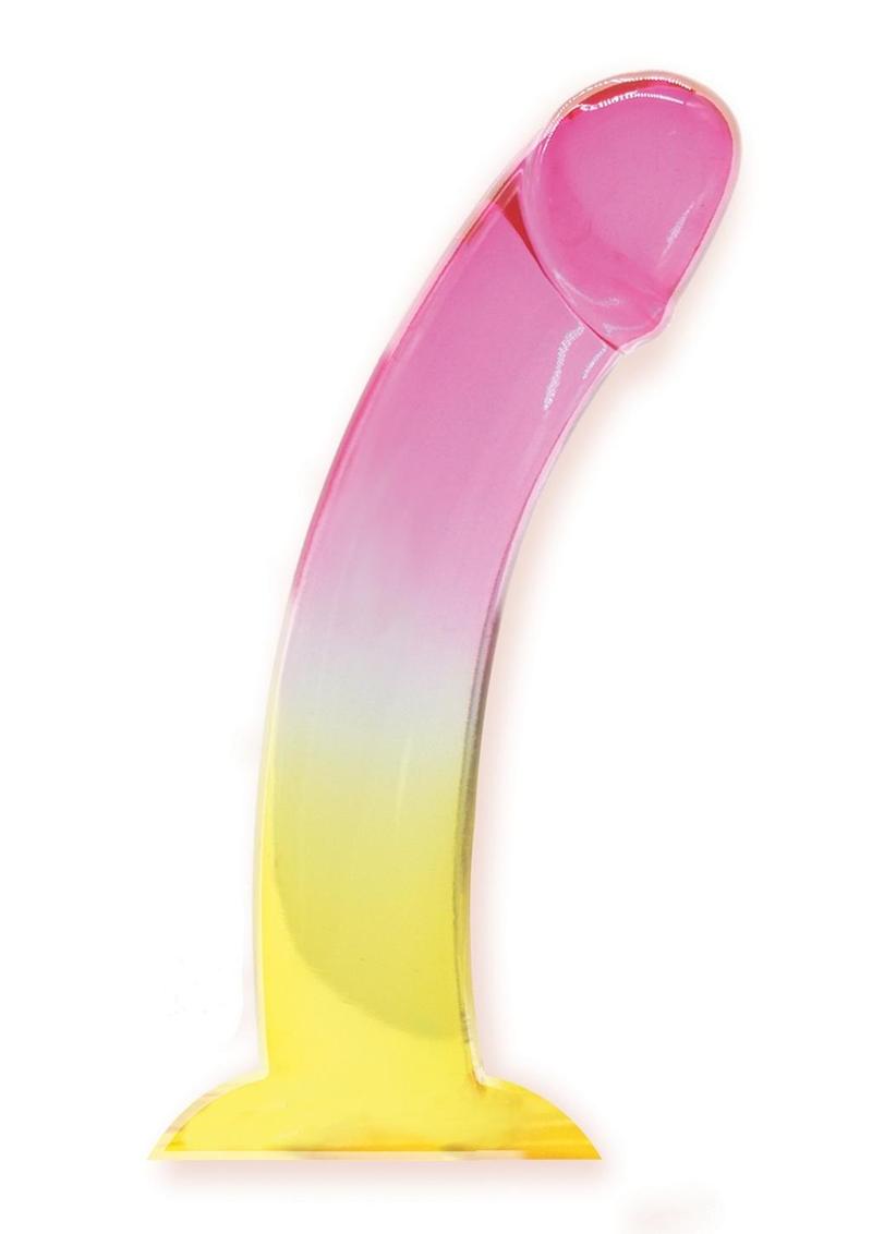 Shades Smoothie Dildo with Suction Cup - Yellow - 8.25in