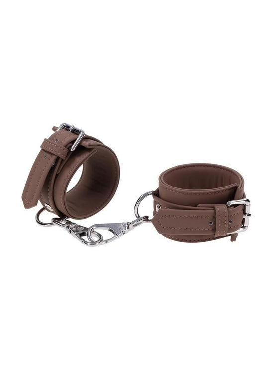 brown padded silicone handcuffs