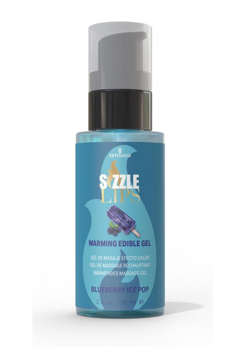 Sizzle Lips Warming Edible Gel Blueberry Ice Pop - 2oz