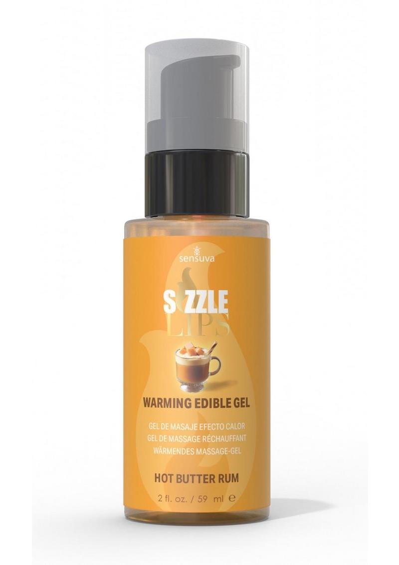 Sizzle Lips Warming Edible Gel Butter Rum - 2oz