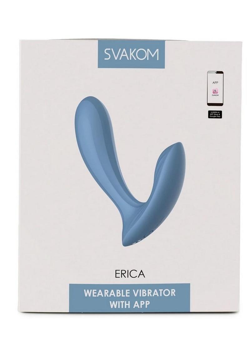 Svakom Erica Romantic Rose App Compatible Rechargeable Silicone Dual Stimulating Vibrator - Pink