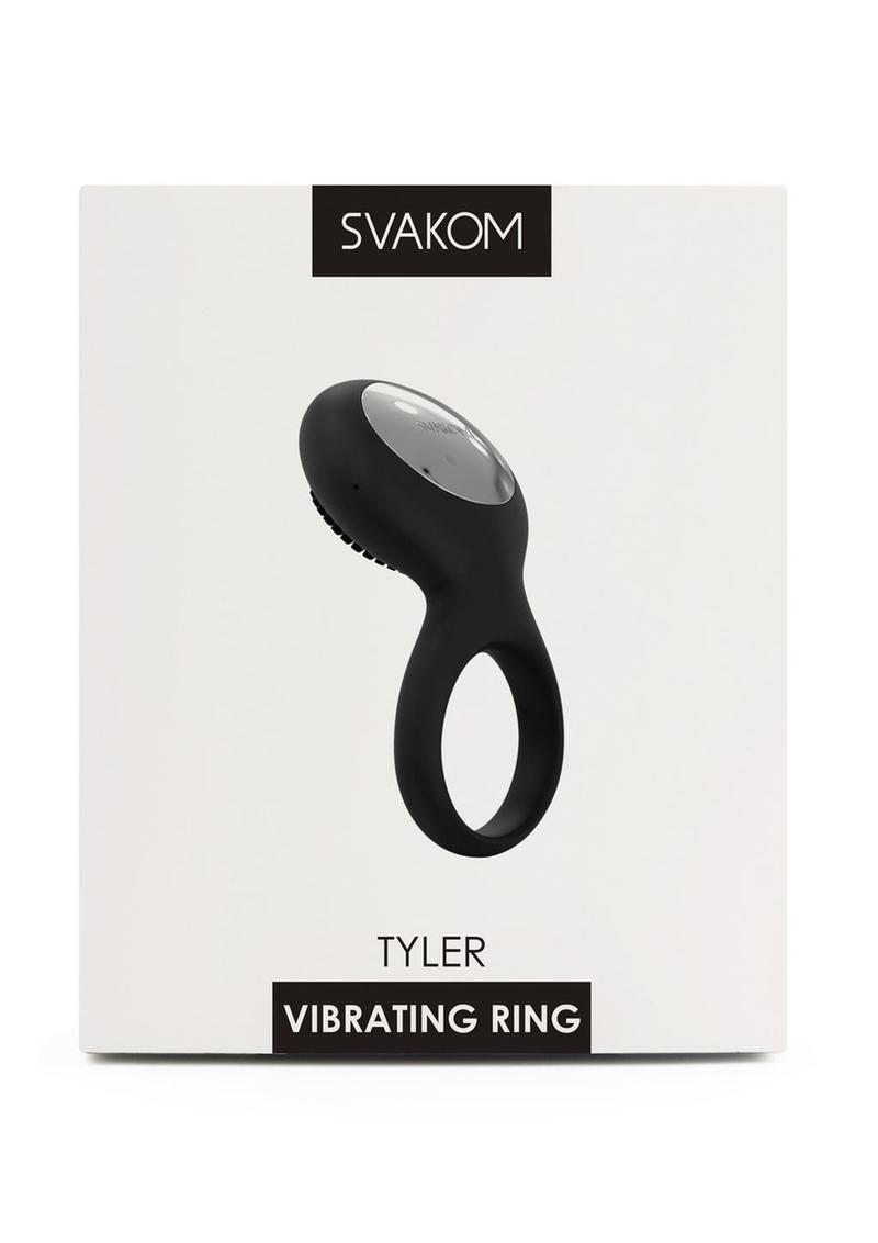 Svakom Tyler Silicone Rechargeable Clitoral Stimulator Couple's Ring - Black