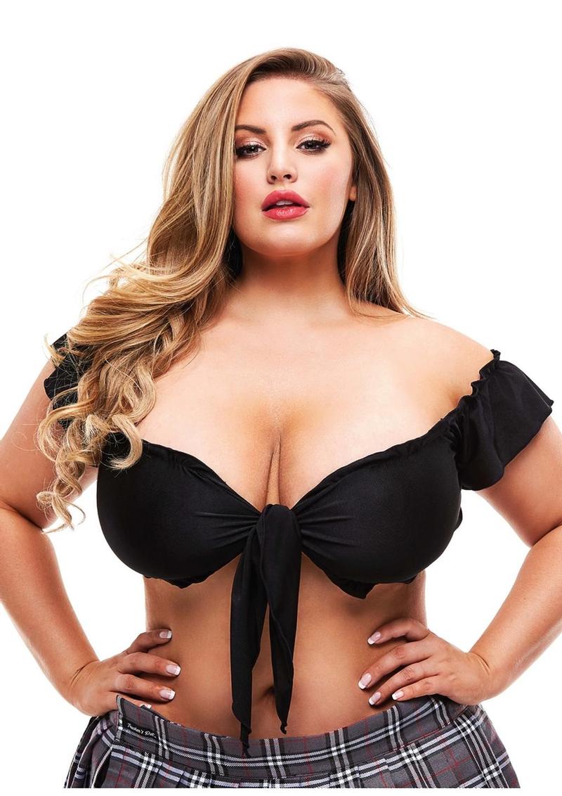 Fetish Roleplay schoolgirl tie shirt Black - XLarge