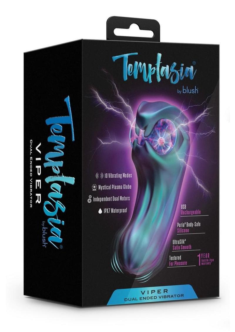 rechargeable silicone vibrator with plasma globe and dual motor stimulation for women - Purple