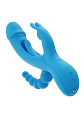 Trilux Kinky Finger Rechargeable Silicone Rabbit Vibrator with Anal Beads Female Anal Sex
