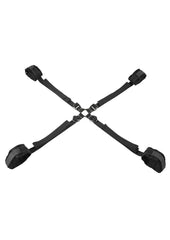 Velvet Noir Adjustable Hog Tie and Cuff - Black - Set