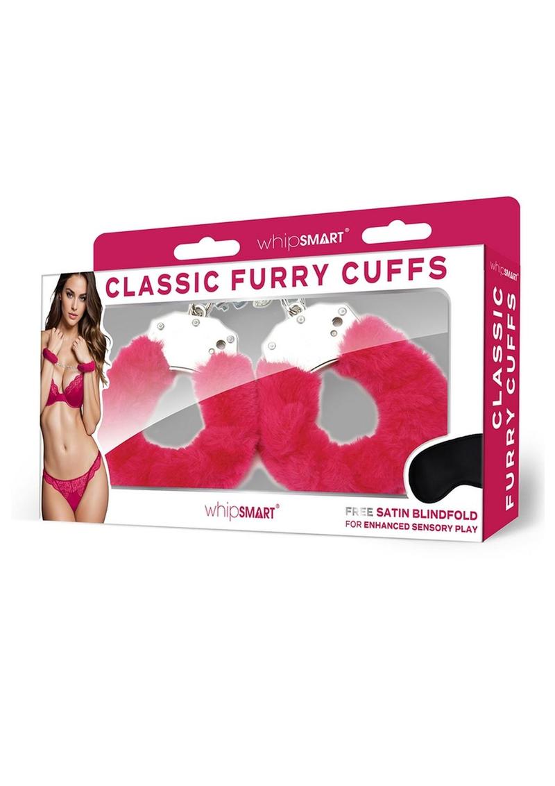 WhipSmart Furry Cuffs with Eye Mask - Hot Pink/Pink