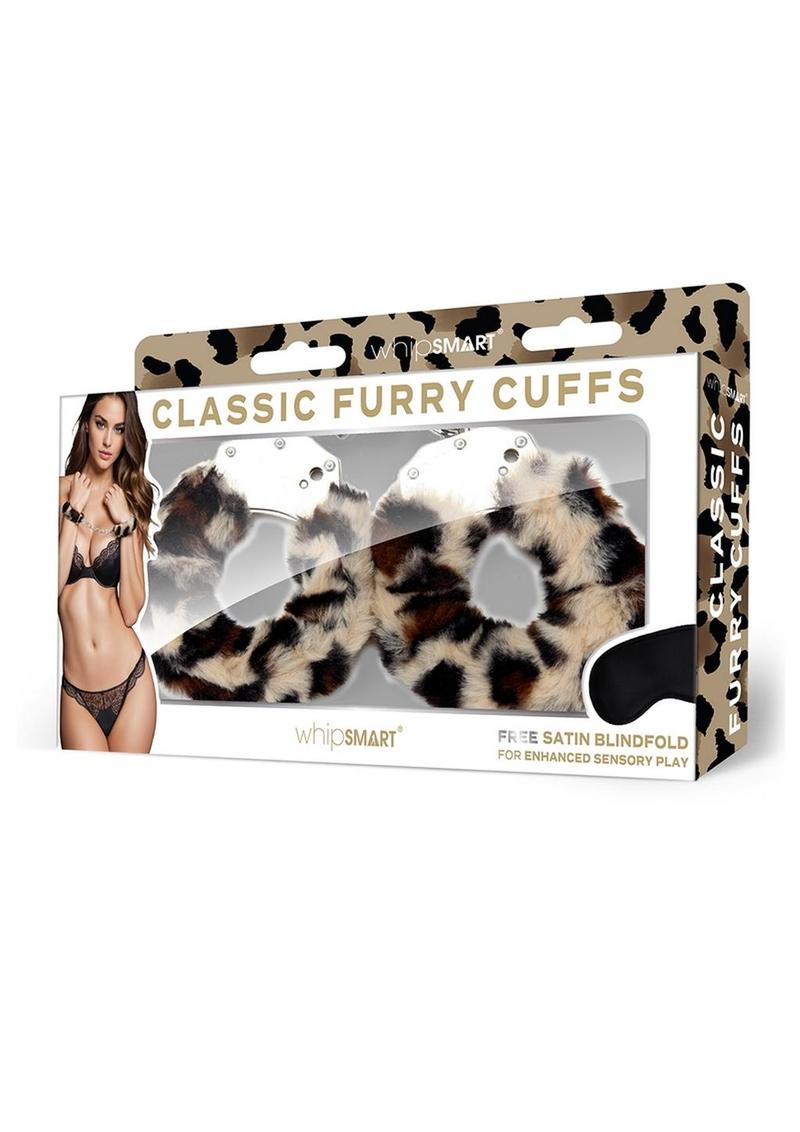 WhipSmart Furry Cuffs with Eye Mask - Animal Print/Leopard
