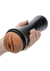 compact tight pussy male masturbator with soft entry textured chamber and suction adjuster for intense stimulation