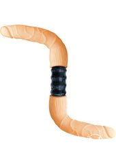 All American Whoppers Xtreme Vibrating Bend Double Dildo - Flesh/Vanilla