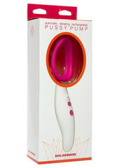 Automatic Vibrating Rechargeable Silicone Pussy Pump - Pink/White