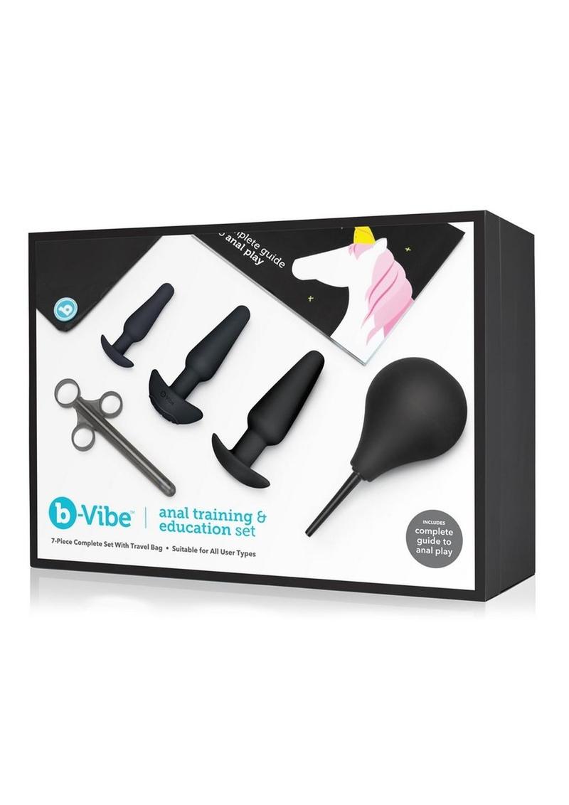 B-Vibe Anal Education Set Rechargeable Silicone Anal Play - Black