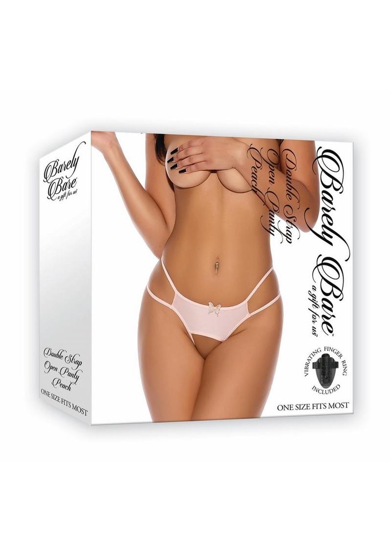 Barely Bare Double Strap Open Panty - Peach/Pink - One Size