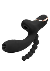 Bodywand G-Play Rechargeable Silicone G-Spot and Suction Vibrator with Anal Beads