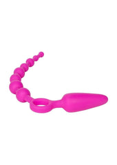 Booty Call Booty Double Dare Silicone Vibrating Butt Plug with Anal Beads
