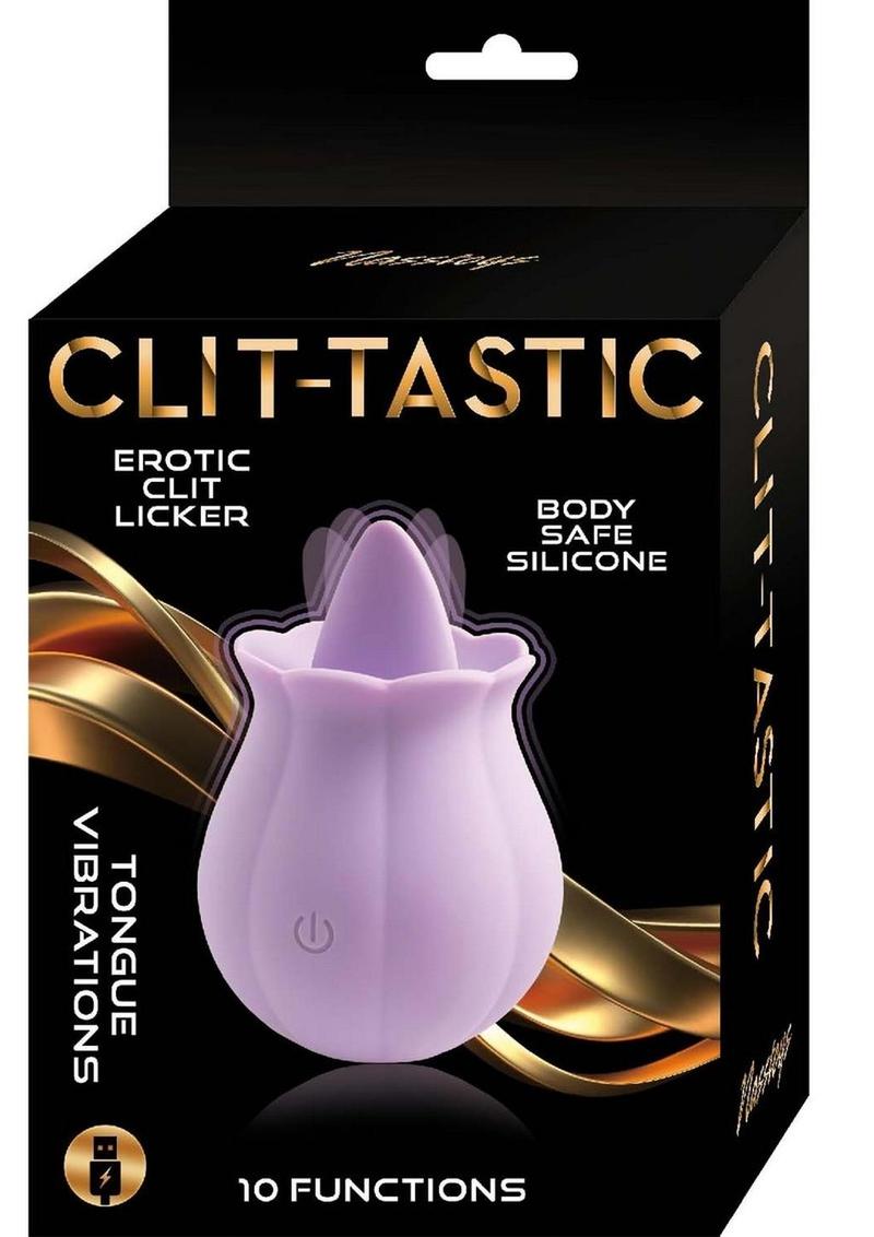 Clit-Tastic Erotic Clit Licker Rechargeable Silicone Clitoral Vibrator - Lavender/Purple