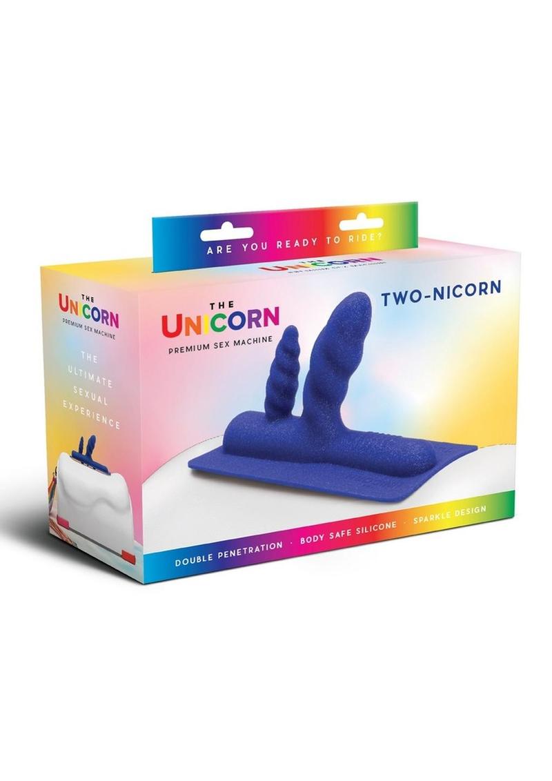 Cowgirl Unicorn Two-Nicorn Silicone Attachment - Blue/Navy Blue