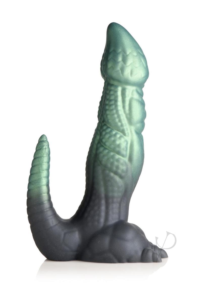 Creature Cocks Dickosaur Dinosaur Silicone Dildo - Black/Green