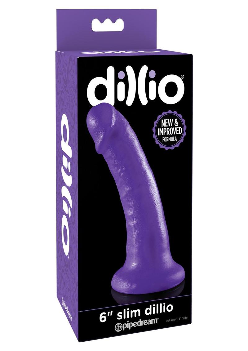 Dillio Realistic Slim Dildo - Purple - 6in