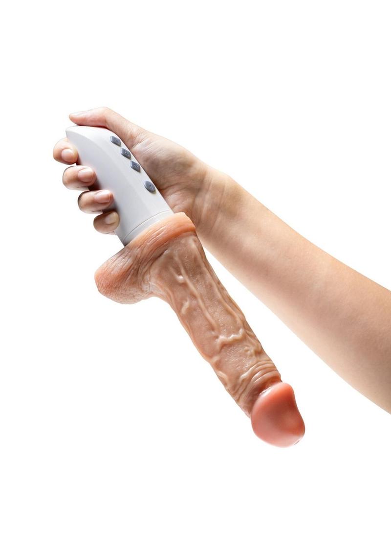 Dr. Skin Platinum Collection Silicone Dr. Hammer Rechargeable Thrusting Dildo with Handle and Remote Control