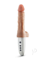 Dr. Skin Platinum Collection Silicone Dr. Hammer Rechargeable Thrusting Dildo with Handle and Remote Control - Vanilla - 7in