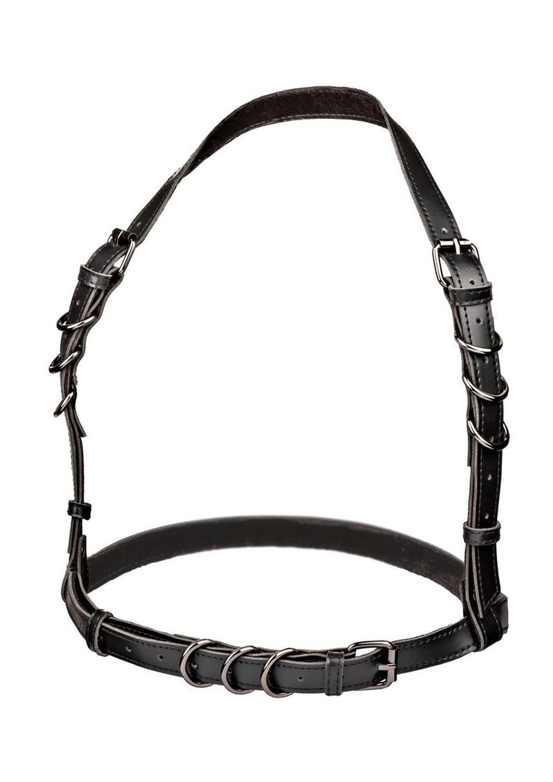 Euphoria Collection Halter Buckle Harness - Black - Plus Size/Queen